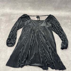 Black Velvet square neck Long Sleeve dress womens size XL